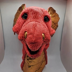 Douglas The Cuddle Toy Red Dragon Hand Puppet Gold Ears 2015 In EUC Playtime - Picture 1 of 12