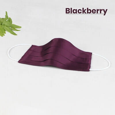 Silk Face Mask Washable Covering Nose Mouth Blackberry Luxury Stylish Royal Made - Image 1 of 4