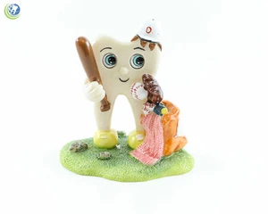 Dental Office Decorative Figurine Tooth Molar Baseball Player Gift Desktop Décor - Picture 1 of 8