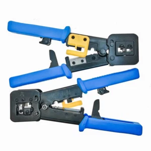 Crimper Tool RJ45 RJ11 12 Cat5e Cat6 Connector Crimping Cable End Pass Cat5 - Picture 1 of 6