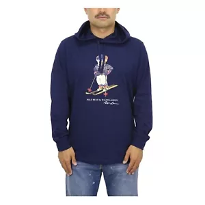 *DEFECTO MENOR* Polo Ralph Lauren manga larga con capucha en T - azul marino con esquiador - Talla: L - Imagen 1 de 6