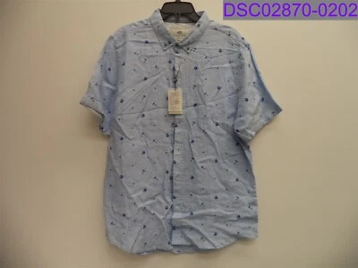 Men's Size XL Report Collection Nautical Print SS Linen Shirt 282792R909 - Image 1 of 4