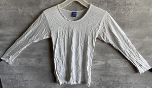 Vintage 1990s Medalist 100% Pure Silk Ivory Long Sleeve Base Layer Top Size S - Bild 1 von 5