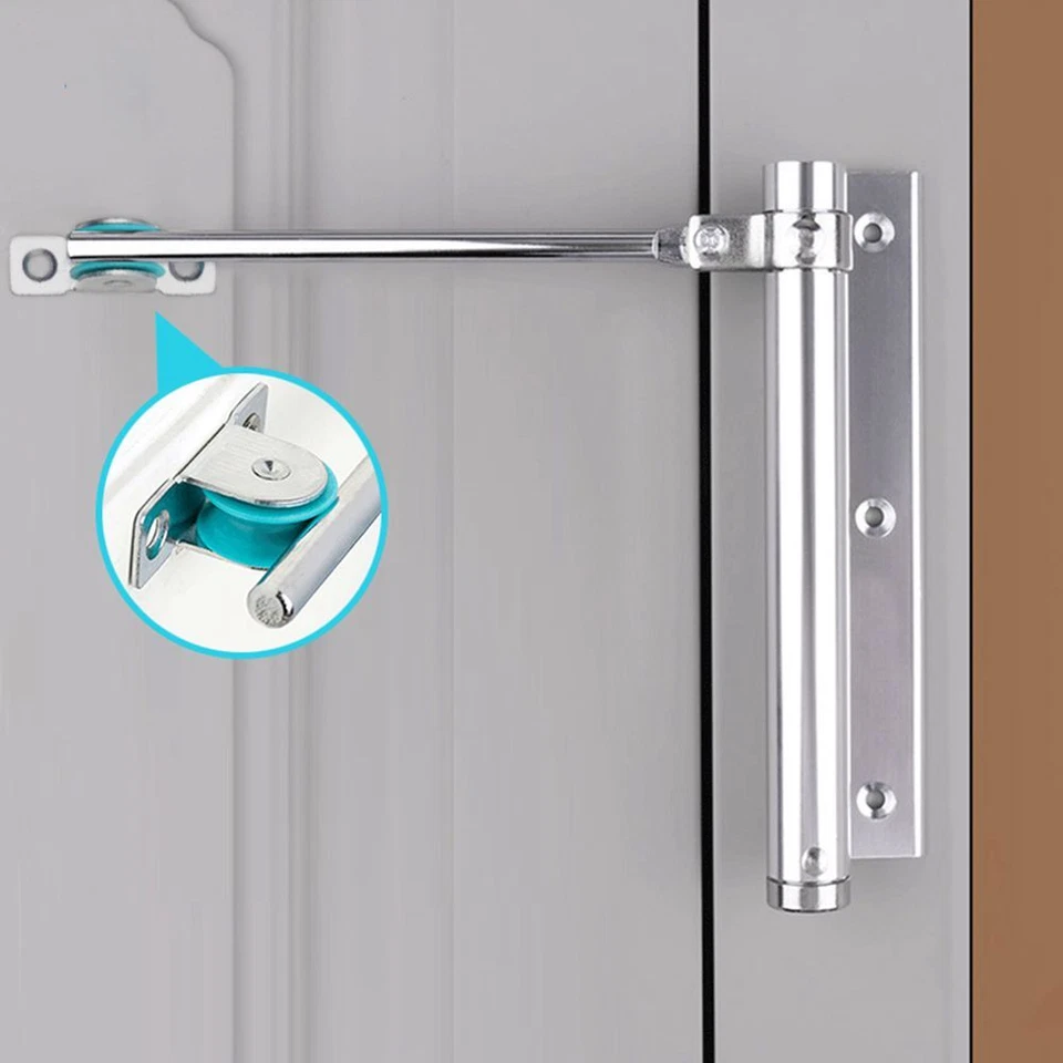 Nuevo Cierrapuertas Ajustable Aleación de Aluminio Resorte Automático Dispositivo de Cierre de Puerta. Foto 1 de 4
