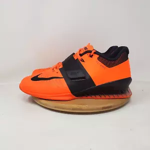 Nike Romaleos 3 Shoes Mens 6 Weightlifting Power Lift Gym Crimson Neon Orange - Picture 1 of 17