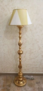 AGATA ORO MOSCA PIANTANA IN LEGNO DECORO ORO 1 LUCE X 60W - Imagen 1 de 1