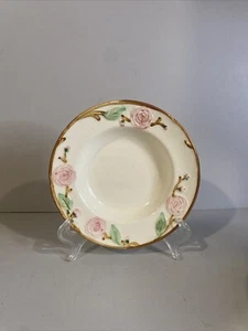 Vintage Metlox Hand-Decorated Camellia Brown Rim Fruit Bowl-6 1/8 inches - Picture 1 of 3