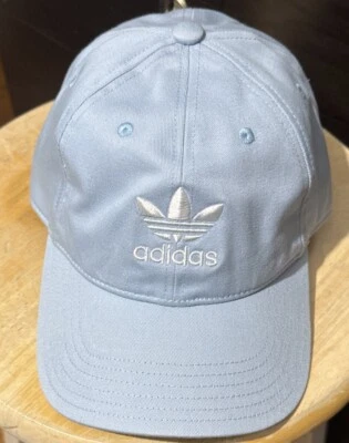Adidas Logo Gorra Correa Trasera Azul Cielo Informal Exterior Ajustable Unisex Foto 1 de 4