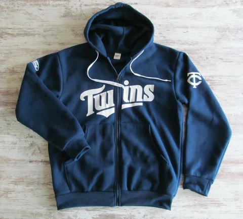 MLB Minnesota TWINS Baseball SGA Full Zip Navy Adult M Hoodie FORD Truck Sponsor Cover