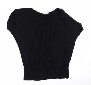 Wallis Womens Black Viscose Blend T-Shirt Size M - Picture 1 of 12