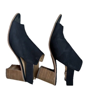 Botín de cuero negro Franco Sarto Fayette con punta abierta 8,5 M para mujer Y2k Foto 1 de 4