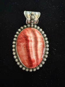 Colgante grande Navajo Happy Piasso ostra espinosa plata de ley - Imagen 1 de 5
