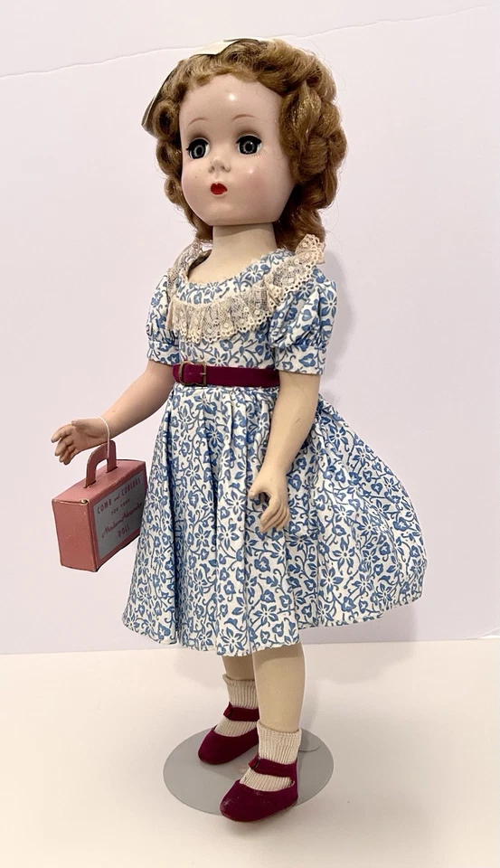 Vintage Madame Alexander 15”  Maggie Walker In Blue Embossed Dress And Red Shoes - Image 1 of 4