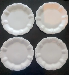 The Pioneer Woman "TONI" Ivory Linen 11" Dinner Plates Set of 4 Stoneware - Picture 1 of 14