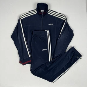 Adidas Velour Set Tuta Giacca Joggers Vintage 2003 Y2K Uomo Taglia Large - Foto 1 di 16