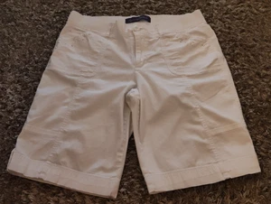 Gloria Vanderbilt Damenshorts 10 weiß Bermuda Baumwolle Stretch mit Schmucksteinen besetzt - Bild 1 von 8