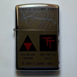 RARE Zippo D Day British Second Army Lighter - 1994, Mint Condition, Unboxed - Picture 1 of 3