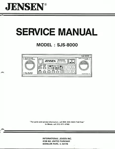 JENSEN CAR STEREO REPAIR SERVICE MANUAL Choose From The List - Picture 1 of 1