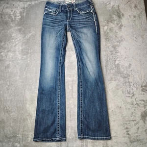 Ariat Real Jeans Womens 29 Long Blue Mid Rise Boot Cut Riding Cowgirl Entwined - Picture 1 of 15