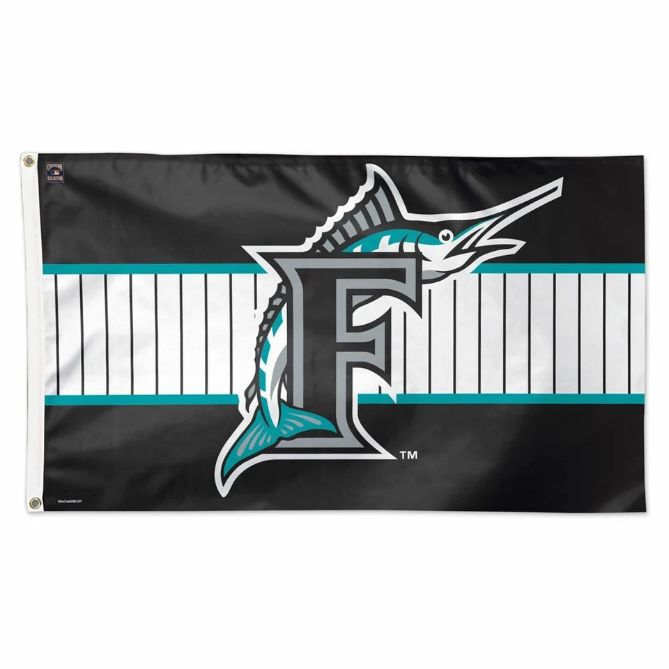 MIAMI MARLINS COOPERSTOWN COLLECTION 3'X5' DELUXE FLAG BRAND NEW WINCRAFT - Image 1 of 1