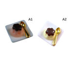 1 Set 1:12 Dollhouse Miniature Fruits Pudding With Spoon Simulation Food Model