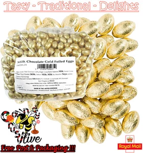 4g - 10kg Milk Chocolate GOLD FOILED Mini Eggs Retro Chocolates Sweets Fillers - Picture 1 of 1