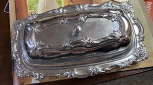Vintage HELLERWARE COVERED BUTTER DISH Masterpiece of Elegance Chromium 3 Piece - Picture 1 of 4