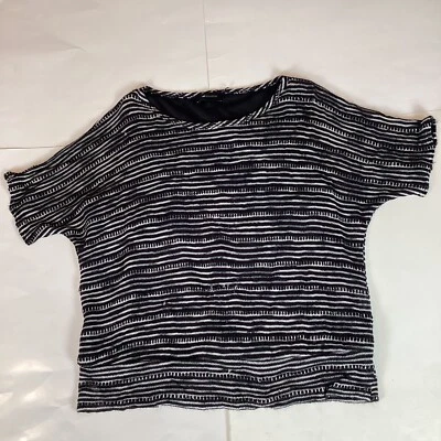 AB Studio Womens Blouse Shirt Sz XL Short Sleeve Striped Comfort Stretch - Image 1 of 4