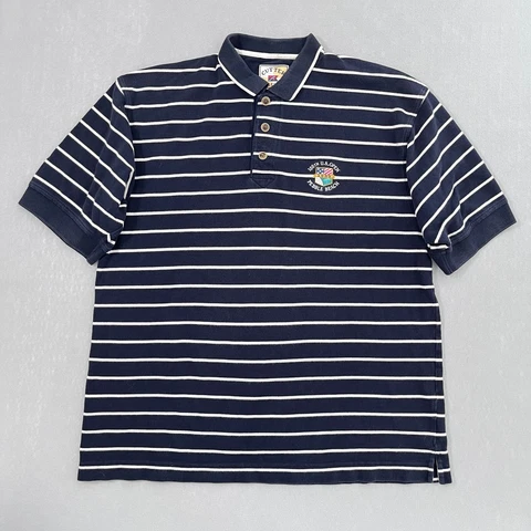 Vintage US Open Golf Polo Shirt Men Large Navy Pebble Beach 2000 Tiger Woods Cover