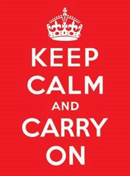 Letrero de metal grande Keep Calm and Carry On 410mm x 320mm (fd)