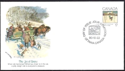 🍁Canadá #871 "Alegría de la nieve" cubierta Fleetwood 1980 nueva Foto 1 de 2