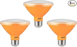 LED PAR30 Short Recessed Light Bulb, 8W, 75W, (E26) ETL Listed, Amber, 3PK - Picture 1 of 8
