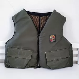 Vintage Stearns Men Size L-XL 48-50" Olive Fishing Vest Life Jacket USA #005 - Picture 1 of 12