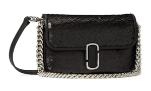 Marc Jacobs The Sequin J Marc Shoulder/ Crossbody Mini Bag, Chain/Leather, Black - Picture 1 of 4