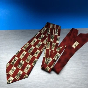 Men's Tommy Bahama Silk Tie Necktie Golfers Red Vintage Made in USA 4” Wide - Picture 1 of 6