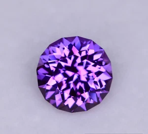 Piedra preciosa suelta corte redondo zafiro púrpura impecable natural certificado GIE 12x12 mm - Imagen 1 de 4