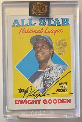2021 Topps Archives DWIGHT GOODEN Signature Series Auto /45 DOC Mets #405 1988 - Image 1 of 2