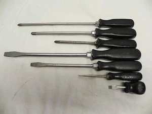 Snap-On 7 Piece Combination Black Hard Handle Screwdriver Set - Picture 1 of 9