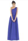 Alfred Sung 531.....Full Length, One shoulder Dress..Blue....Size 30W..NWT