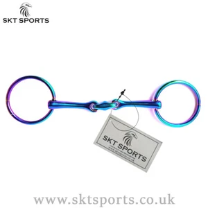 SKT RAINBOW LOOSE RING LOZENGE FAT LINK STAINLESS STEEL SNAFFLE HORSE BIT - Picture 1 of 2
