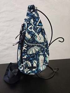 NWOT Vera Bradley Quilted Beachy Sling Bag Nautical Backpack Style Adj Strap - Picture 1 of 11