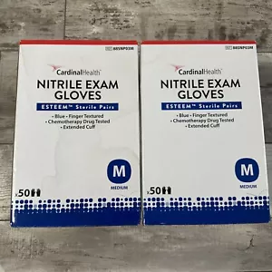 Cardinal Health Med ESTEEM Nitrile Exam Gloves Sterile 2 Boxes 50 Per Box (P) - Picture 1 of 3