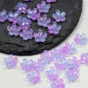 200Pcs Mini 3D Sakura Flower Beads 10mm Glass Lampwork DIY Hairpins Earrings - Picture 1 of 25