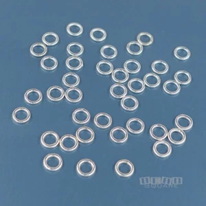 40 anillos de salto cerrados de plata esterlina sólida 4 mm x 0,7 mm (calibre 21) #33405 - Imagen 1 de 2