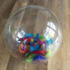 Brand New 24" Clear Bubble BoBo Round Balloon Filled With Multicoloured Feathers