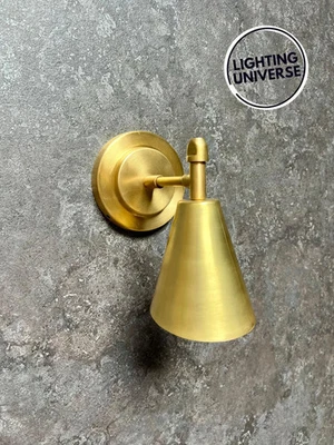 Brass Wall Sconce: Mid-Century Modern Minimalist Light Bedside Christmas Gift - Image 1 of 4