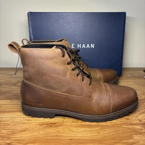 Cole Haan Grand+ Original Lug Boots Herren Größe 9,5 M Braun Leder Stiefel C39937 - Bild 1 von 7