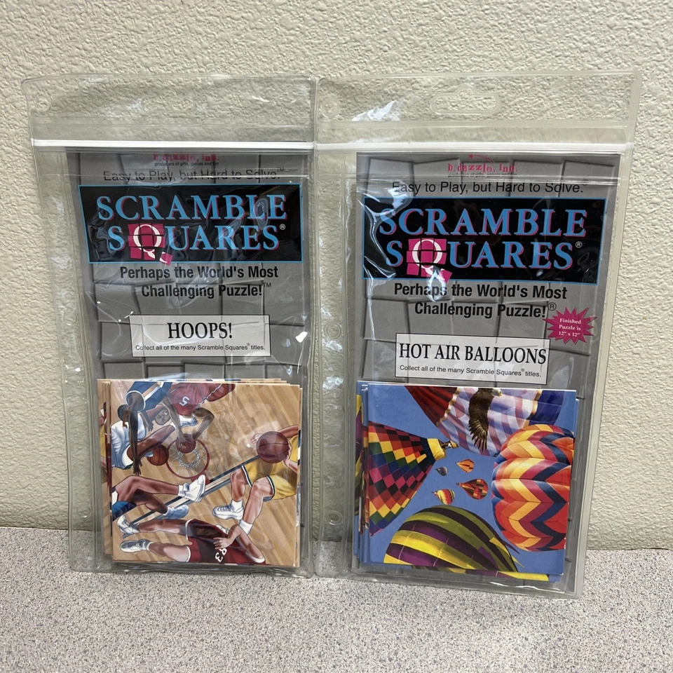 B Dazzle Hot Air Balloons Scramble Squares 9pc Puzzle Jigsaw Puzzles