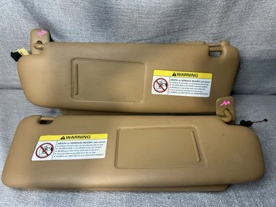 Par de parasoles de cuero tostado izquierdo y derecho Porsche Cayenne 2003-2005 OEM Foto 1 de 4