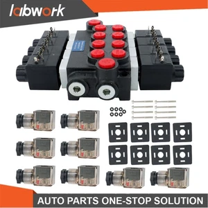 Labwork Heavy Duty 4 Spool Hydraulic Control Valve 12V DC 13 GPM 3600 PSI - Picture 1 of 24